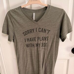 Bella Canvas Olive Green Tee - Sorry I Can't I Have Plans With My Dog